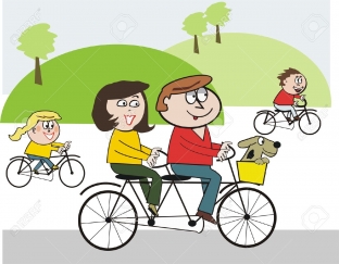 7198986-Happy-family-cycling-cartoon-Stock-Vector
